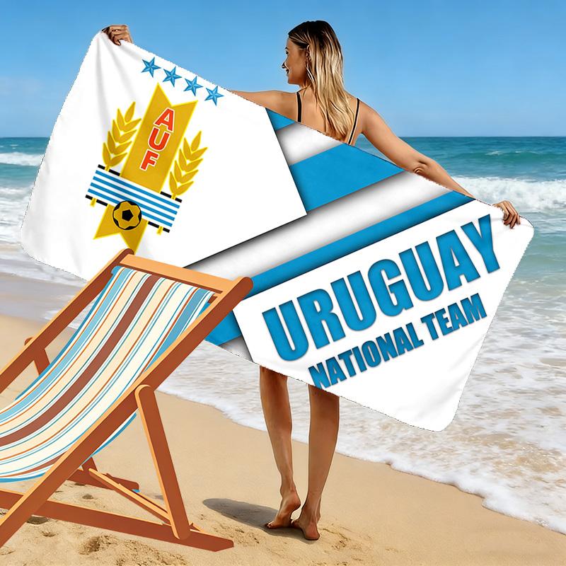 Uruguayan Football Association Print Beach Towel, Large Soft Quick Dry Towel for Beach Camping Swimming