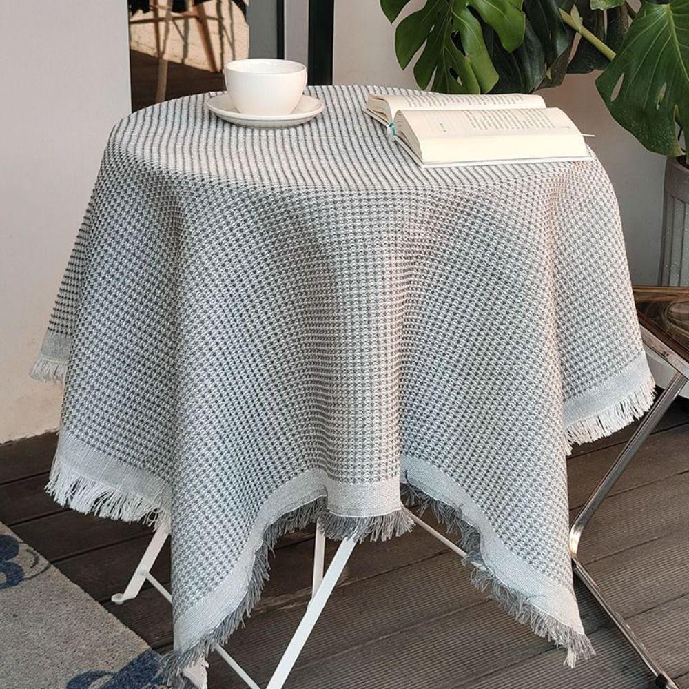 White Round Table Tablecloth Multi-purpose Dinner Tea Table Covers Garden Table Cloth Dessert