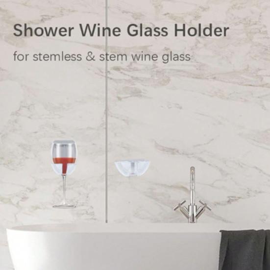 Настенный держатель для бокалов для вина, простой в использовании, защищенный от разливов дизайн, бесследный клей, стильный органайзер для ванной комнаты для чашек с красным вином
