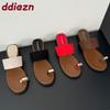Fashion Round Toe Fashion Metal Women Flats Slippers Flip Flops Summer Beach Slides Female Flats Slippers Sandals Shoes For Ladies