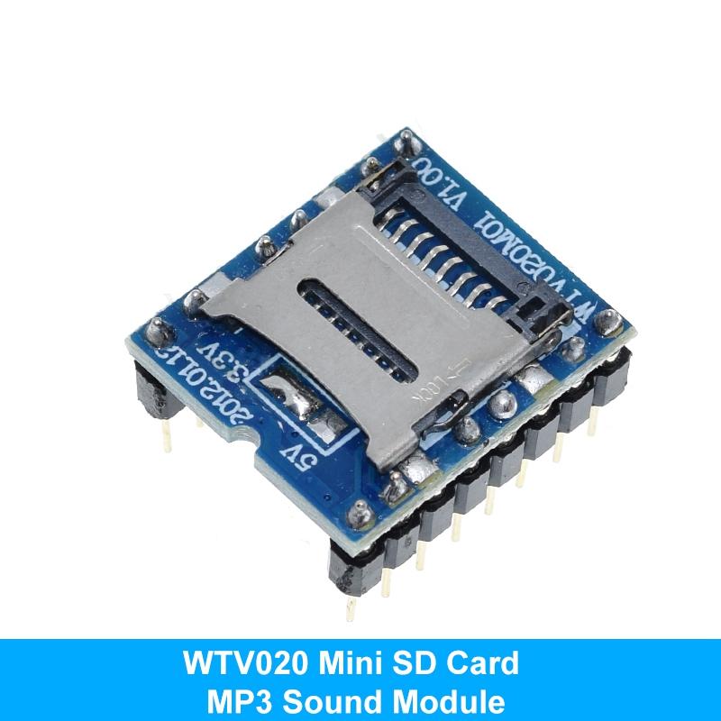 TZT 1/2/5 шт. WTV020 GPD2846A Мини-модуль MP3-плеера, карта TF, MP3-звуковой модуль, голосовой модуль для Arduino, GM, модуль питания