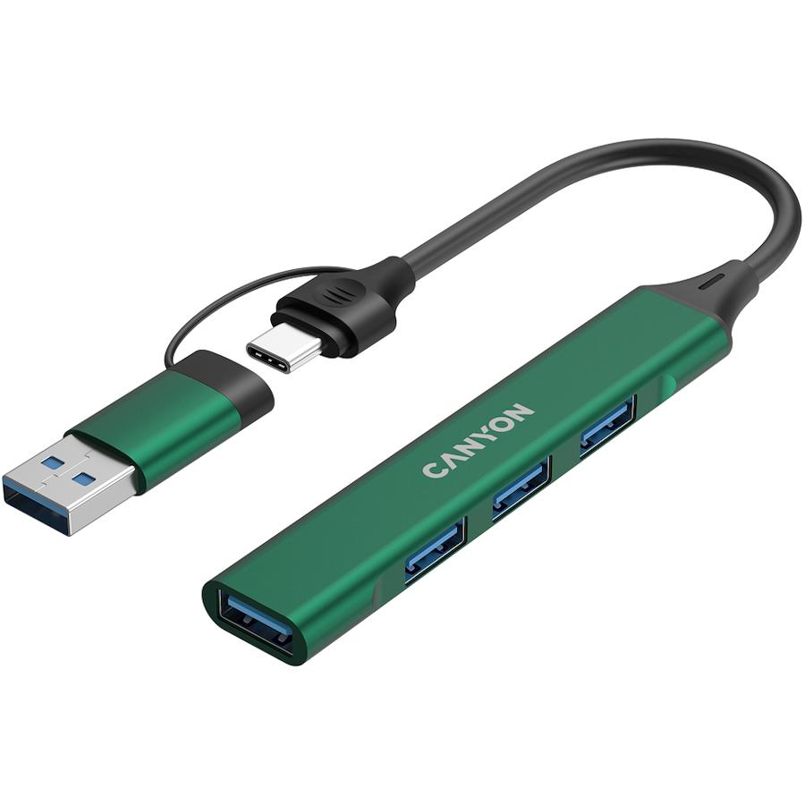 Canyon hub ds-02 4 in 1 usb-a/c green