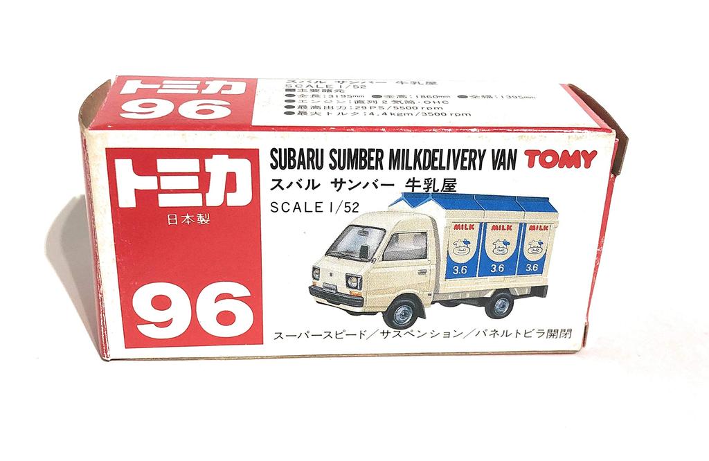 Tomica 96 Made In Japan Subaru Sambar Milk Shop 1/52