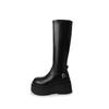 Women's Thick-soled Heightening 6-8CM High-tube Mid-tube Boots Autumn New Outdoor White Wearing Slip-on Casual Boots Size 35-39