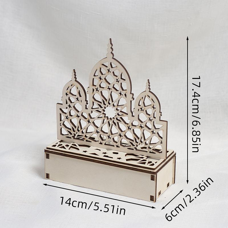 Ид Мубарак Светодиодная Лампа Звезда Луна Подвеска Деревянный Подсвечник Свет Ид Настольное Украшение Рамадан Домашний Декор Мусульманское Украшение для Вечеринки Подарок