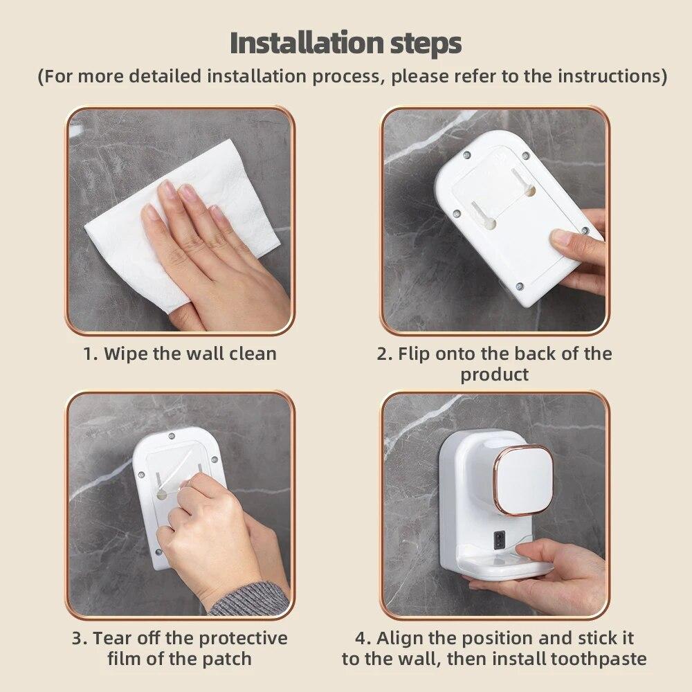 WIKHOSTAR 3 Mode Smart Toothpaste Dispenser Automatic Sensor Electric Wall Mounted Tooth Paste Squeezer USB Removable Bathroom Accessories