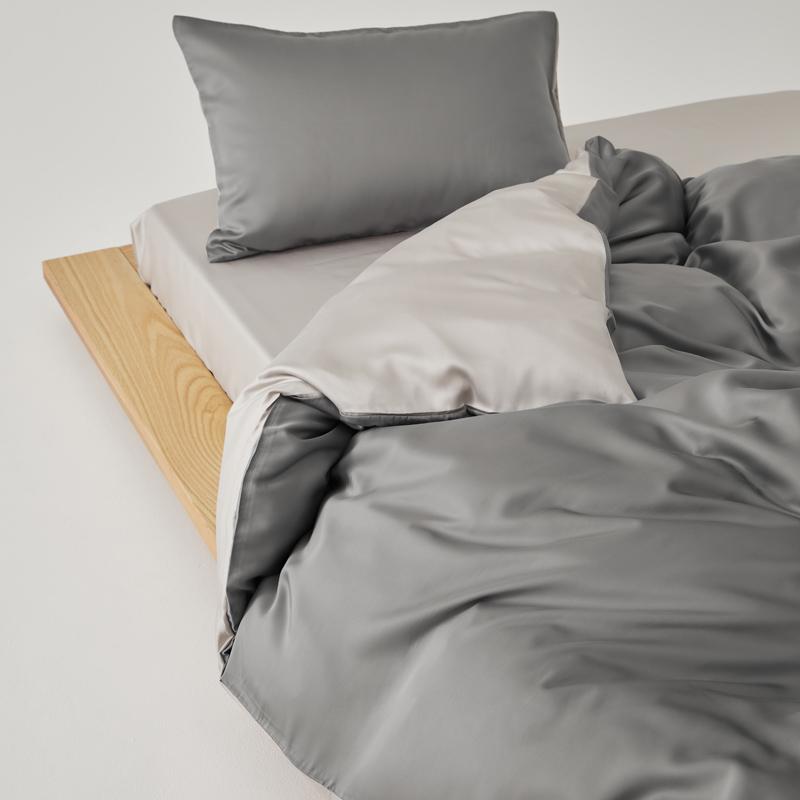Простой комплект постельного белья из 100% лиоцелла с простынями, однотонный, мягкий, приятный для кожи, для кровати размера Queen, King, пододеяльник из натурального растительного волокна