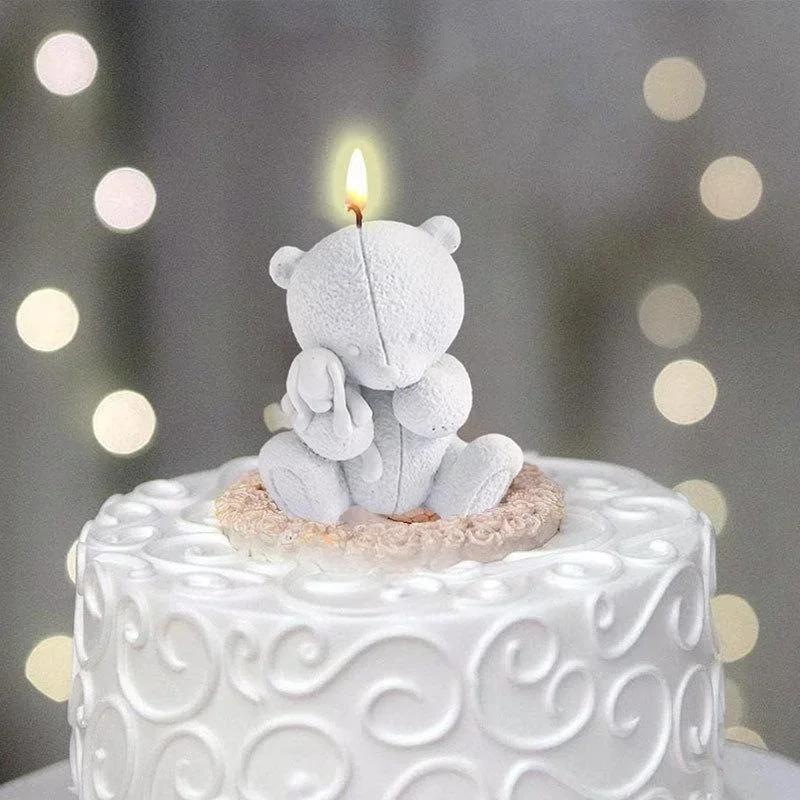 3D милый медведь силиконовая форма для свечи DIY животное гипс эпоксидная смола ручная работа мыло форма для выпечки праздничный подарок на вечеринку