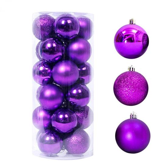 24Pcs Christmas Ball Create Atmosphere Ornaments Eye-catching Xmas Decoration Festive Beautiful Christmas Balls