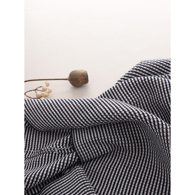 Fashion Style Halterneck Pinstripe Sheath Dress Narrow Shoulder Sleeveless Knitting Silm Slim-Fit Sleeveless Dress