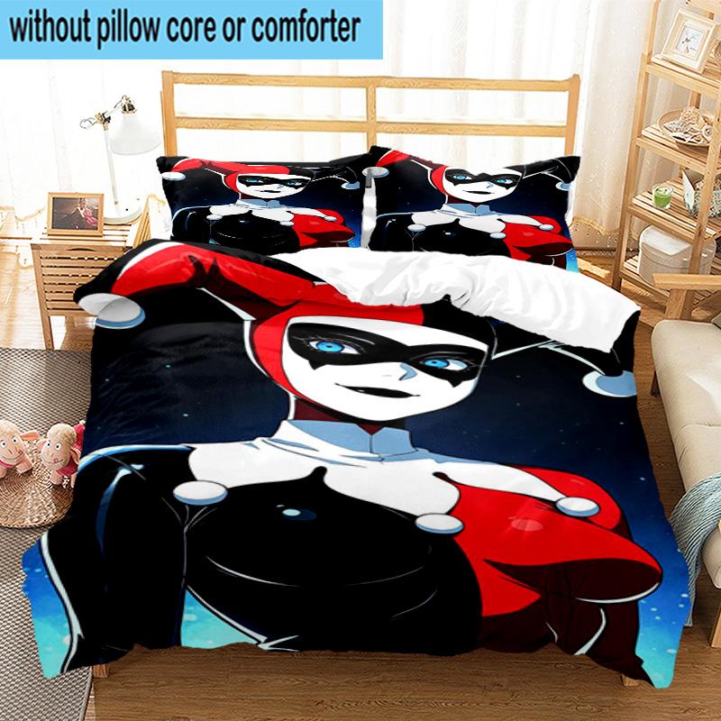 3PCS Dark Gothic clown Beauty 3pcs Bedding,Including 3PCS Duvet Cover And 2pcs Pillowcases Perfect for Christmas,Ideal for Bedroom, Dormitory