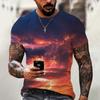Summer Men's Top Oversized T-Shirt Casual Lightning Cool 3d Digital Print T Shirts for Male Short Sleeve Tee