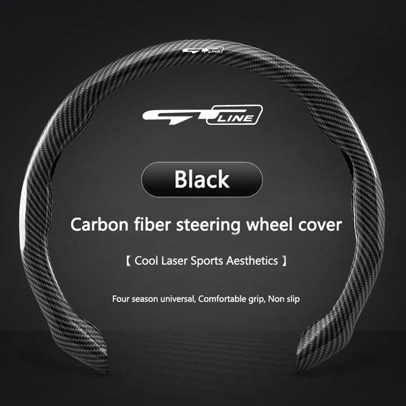OAET7 Carbon Fiber Car Texture Steering Wheel Cover with Segmented Quick-Release Design Durable For KIA KN GT LINE Interior Accessory