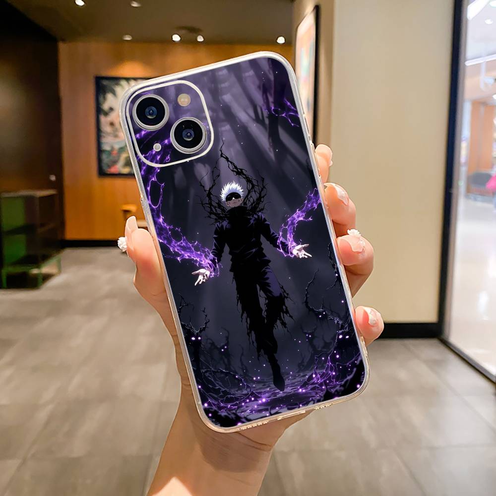 Популярные Аниме Персонажи S-Сатору Годжо Чехол для Телефона Для iPhone17,16,15,14,13,12,11 ,Pro Max,16/15/14 Plus Прозрачная Крышка