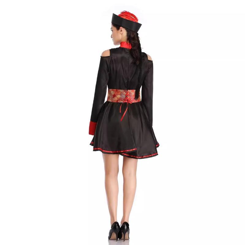 Винтажное вышитое платье с принтом на Хэллоуин, костюм зомби-вампира