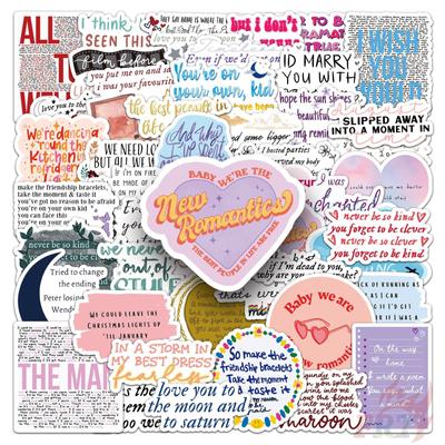 50 шт./компл. TS музыкальный альбом тексты песен мини-наклейки DIY модные водонепроницаемые наклейки-каракули