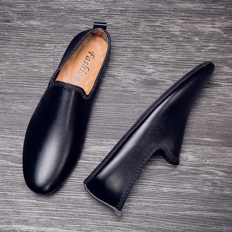 Мужская повседневная обувь из натуральной кожи Модные мужские лоферы Ручная работа Мокасины Уличные слипоны Мужские элегантные туфли для вождения