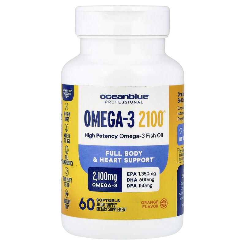 Professional, Omega-3 2100®, Orange, 60 Softgels (1,050 mg per Softgel)