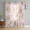 Avocado Green Tropical Leaves Sheer Curtain for Living Room Hall Wall Dress Up  Home Window Supplies Pop Print Tulle Curtains