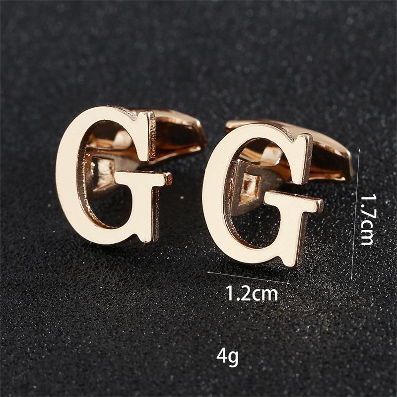 Эксклюзивные мужские запонки в виде золотых букв алфавита - Элегантный дизайн для французских рубашек