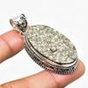 Pyrite Druzy Gemstone Handmade 925 Silver Plated Jewelry Pendant 2.00"