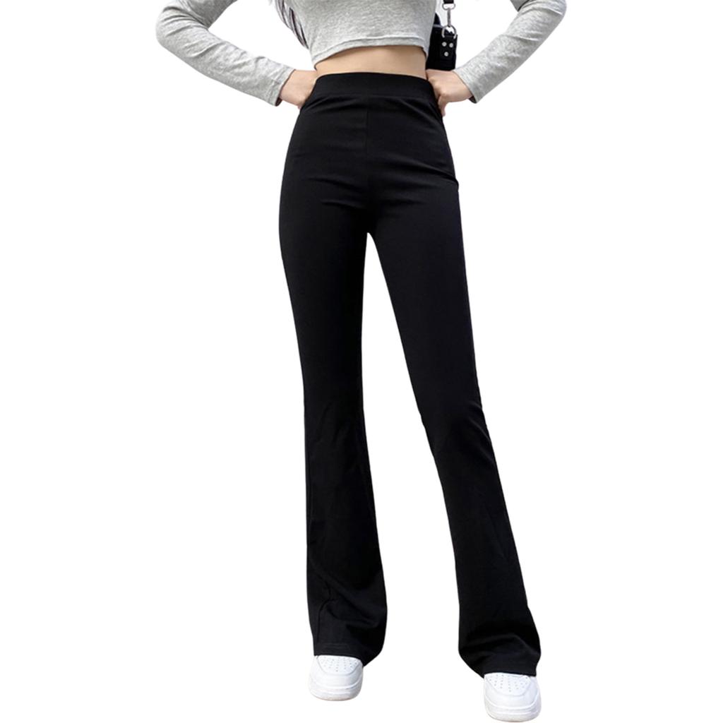 Женские модные расклешенные брюки, однотонные широкие брюки с высокой талией, повседневные хипстерские уличные брюки
