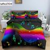 Music Note Print Bedding Set Psychedelic Duvet Cover Set Polyester Quilt Cover EU Double King Size Adult Kids Bed Accessories
