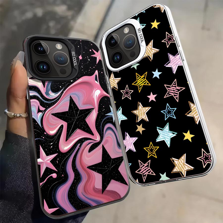 Художественный чехол со звездным узором для iPhone 17 Pro Max XS 11 13 Pro 12 XR 15 Plus 16 Air 14 Задняя крышка телефона