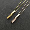 2023 Fashion Black Rectangle Pendant Necklace Men Collar Trendy Simple Stainless Steel Chain Women Necklace Jewelry Gift