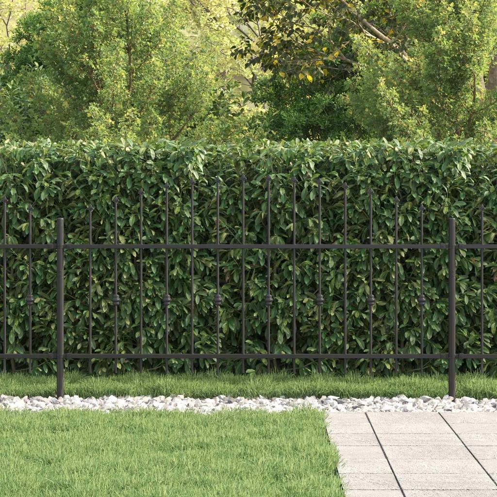 Spike Fence Asten Black 200 x 130 cm Powder Coated Steel