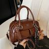 2025 Winter New Fashion Retro Casual Bowling Bag Women's High Sense Niche Commuter Portable Messenger Bag