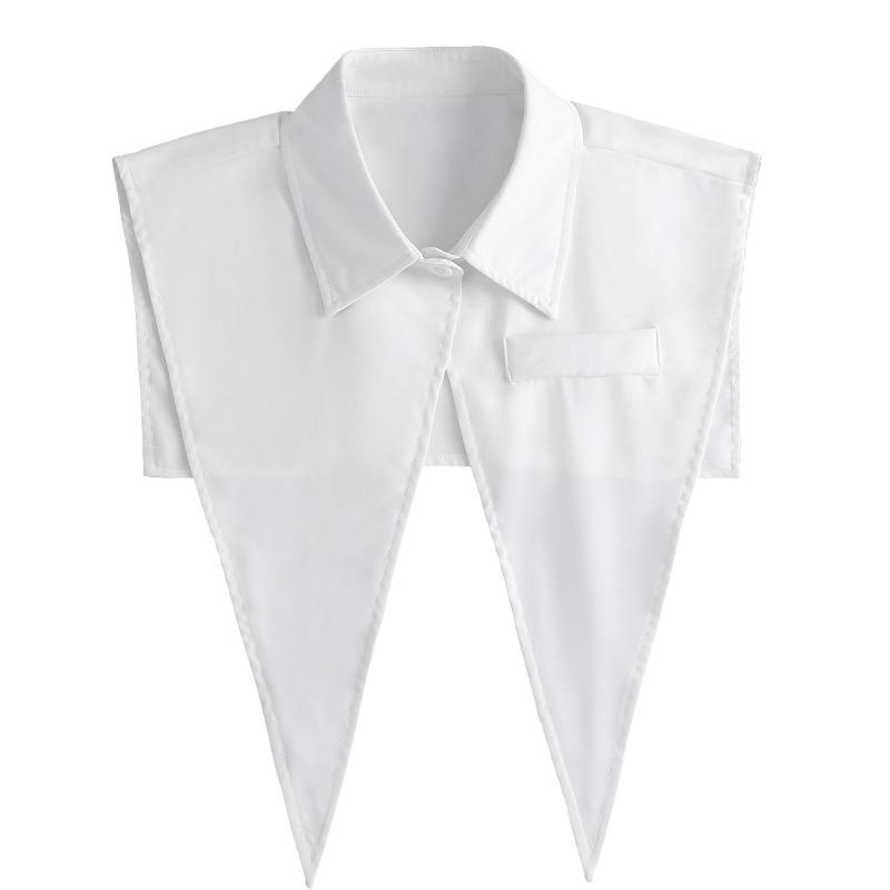 Fake Shirt Tip Collar Detachable Half Shirt Flat Dickey Big Pionted Long Lapel Scarf Women False Kit Faux Tops Triangle Collar
