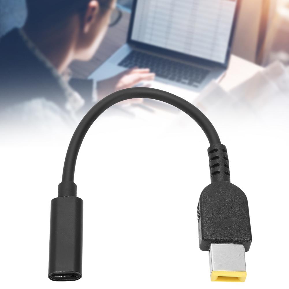 Адаптер TypeC (мама) на DC для шнура питания Lenovo, квадратный порт 11 x 5.0 мм (папа), кабель 17 см