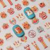 Zodiac Animals Dragon Nail Decals Lion Dance Chinese Nail Decorations  Lady