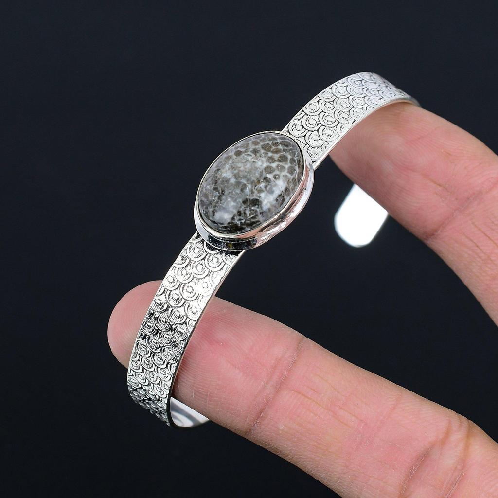 Mothers day Deal 925 Silver Natural Stingray Coral Wedding Wife Bangle Bracelet