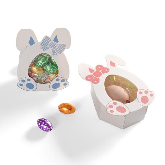 10 шт. пасхальных коробок для сладостей, коробки для закусок в форме яиц с ушками кролика, бумажные коробки для подарков на вечеринку, шоколадные печенья, конфеты, вкусности