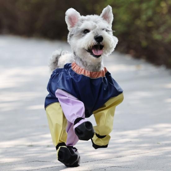Waterproof Dog Boots with Suspender 4-Legged Dog Rain Shoes Anti-Slip Pet Paw Protector for Small