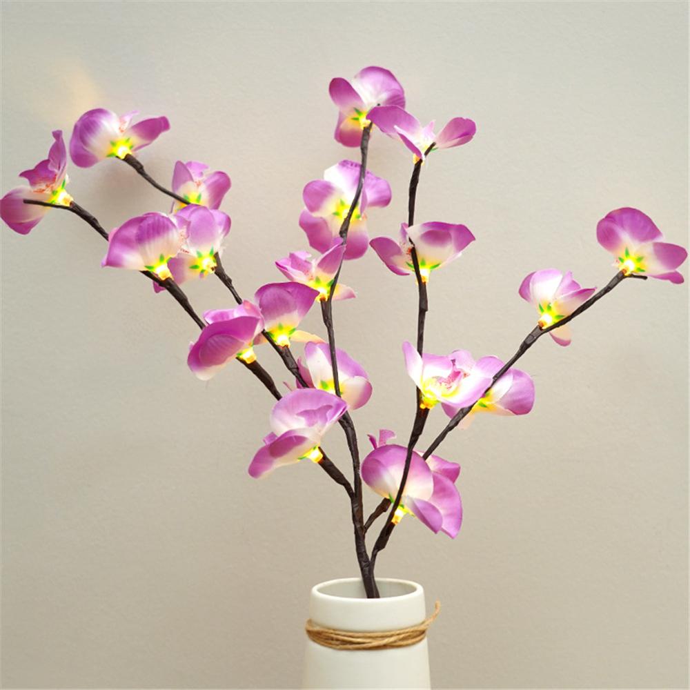73 см 20 светодиодных лампочек для имитации веток орхидеи, рождественские гирлянды для вазы, гирлянды для веток в виде веток для праздничного украшения свадебной комнаты