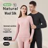 New Wool Silk Thermal Underwear: Women's Slim Fit Round Neck Top & Bottom, Men's Autumn Suit