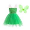 Dressy Daisy Princess Green Fancy Fairy Costume Dress with Butterfly Wings for Toddler and Party Sizes Months Girls, Halloween, Birthday, Outfit,