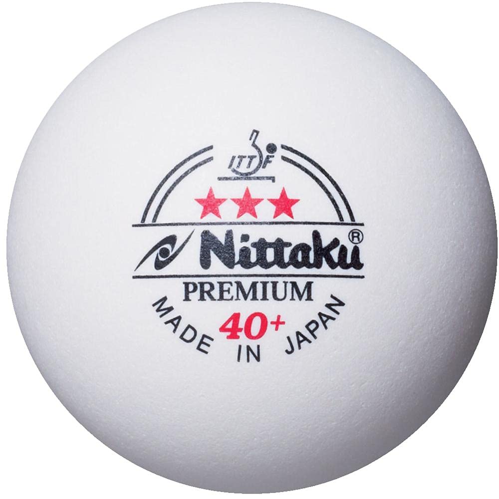 Мяч для настольного тенниса Nittaku Three Star Premium Hard Official Ball, пластик, 3 предмета, белый, 40 мм, NB-1300