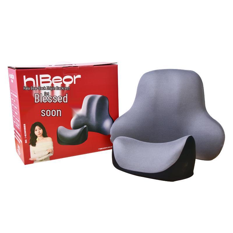 Hala Bear Lumbar Support Cushion Set - Car and Office Backrest for Long Seating
