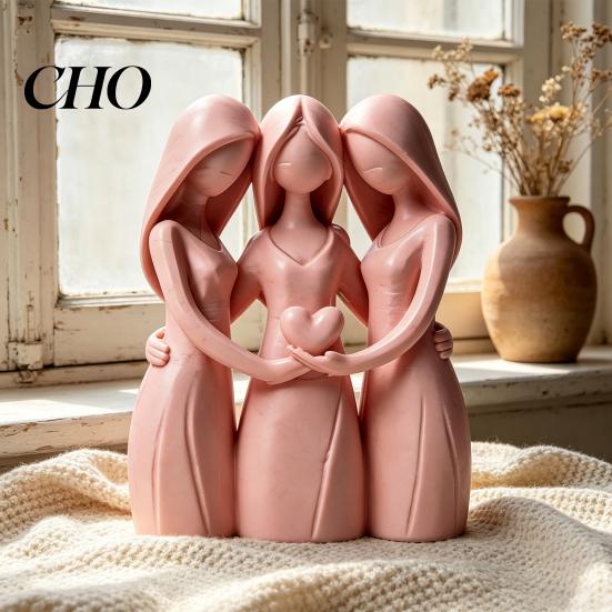 Изящная Детальная Фигурка Статуя Дружбы Сестер 3D Печать 3 для Гостиной Современная Минималистичная Скульптура Комнаты Офиса Общежития Квартиры Домашний Декор Искренний
