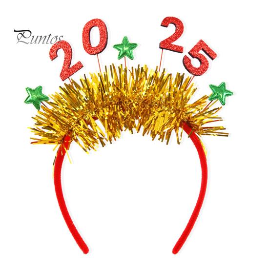 Золотой 2025 Новый Год Повязка На Голову Вечеринка Свадьба Сцена Головной Убор Праздничный Костюм Аксессуар Для Волос Для Женщин Девочек