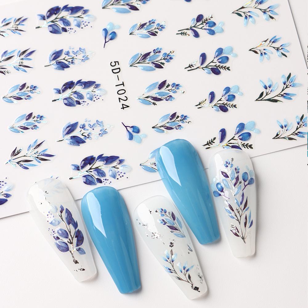 5D дизайн ногтей DIY маникюрный декор ползунки с рельефной гравировкой и тиснением наклейки для ногтей наклейка для дизайна ногтей