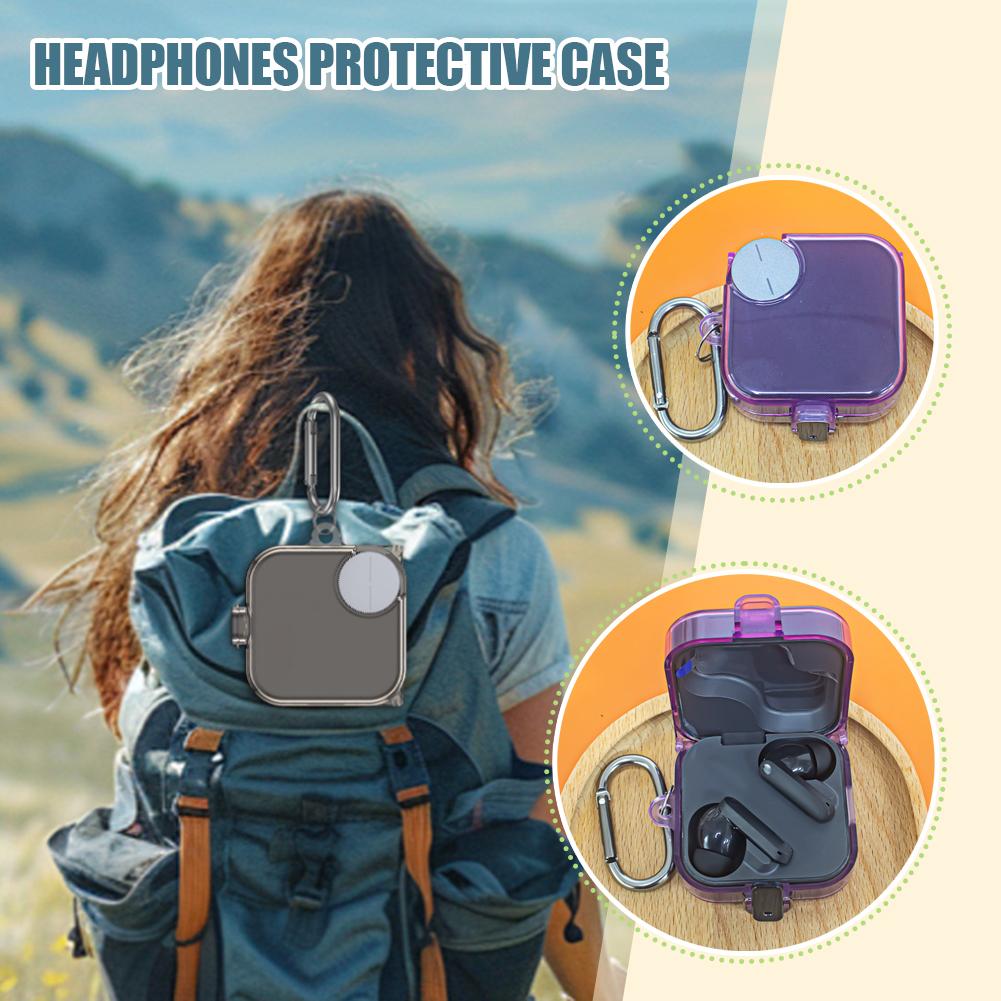 Прозрачный защитный чехол для беспроводных Bluetooth-наушников CMF Buds Pro 2 из ТПУ, ударопрочный и пылезащитный.