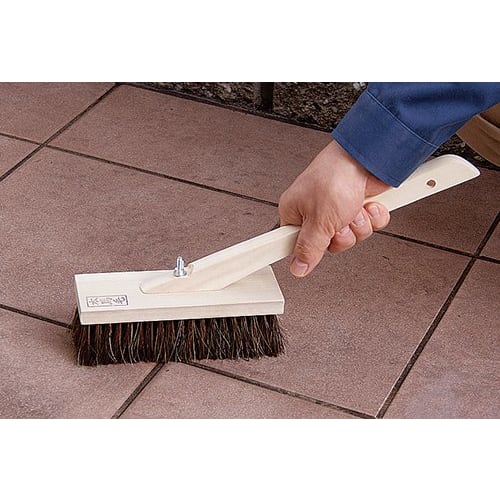 Kinch? Plastering Brush with Handle, Kiwatori, 2 Lines, White Horsehair