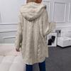 Women's Solid Color Fashion Casual Warm Fashion Diamond Plush Hooded Cardigan Coat