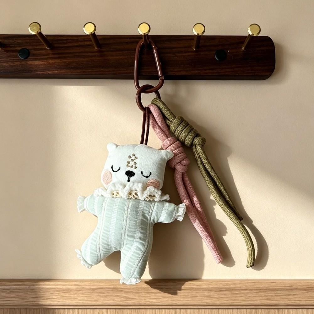 Soft Texture Cloth Animal Keychain Cotton Backpack Charm Vintage Plush Pendant Student