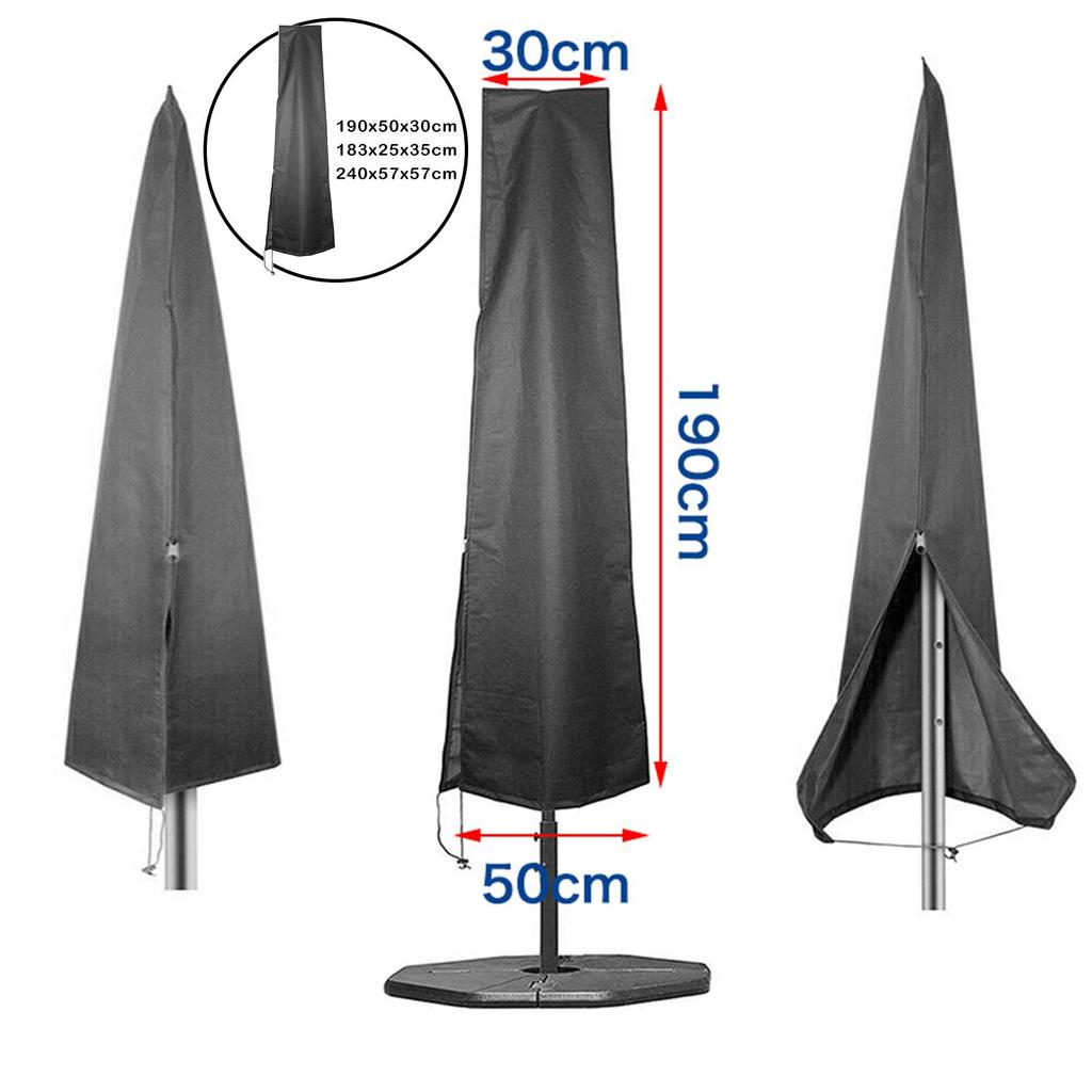 Чехол для уличного зонта для патио с молнией, Чехол для офсетного зонта от дождя, ветра и пыли